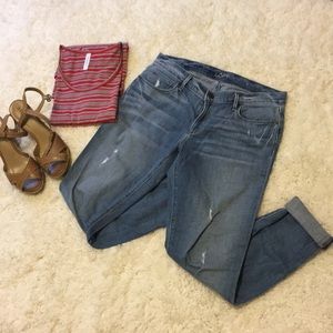 Loft slightly distressed relaxed skinny